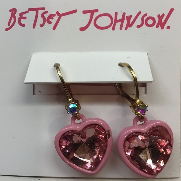 Betsey Johnson Jewelry Betsey Johnson New Pink Heart Earrings